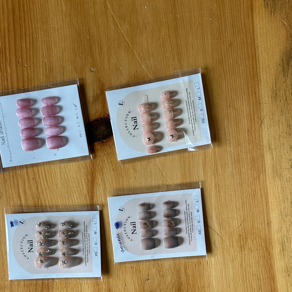 Press-On Nail Set Bundle in Pink and Nude Tones